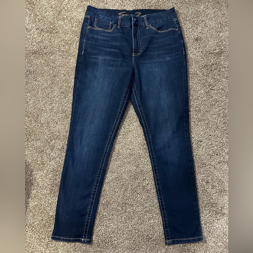 Seven7 Women's High Rise Jeans - Dark Blue
